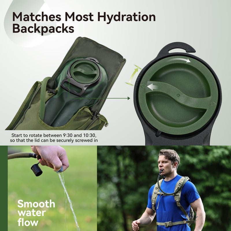 MARCHWAY 2L/2.5L/3L TPU Hydration Bladder, Ultra Durable Water Reservoir Bag with Insulated Tube for Hydration Pack for Cycling, Hiking, Running, Climbing, Biking (2.5L Green 85oz) - Image 5